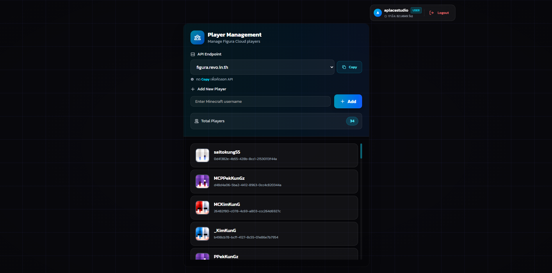 Figura Cloud Dashboard